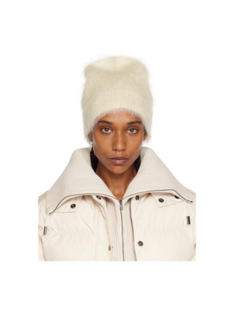 Jil Sander White Brushed Beanie