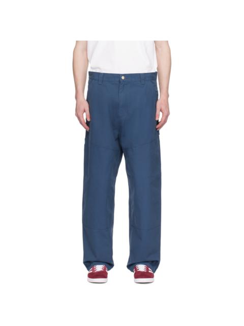 Navy Wide Panel Trousers