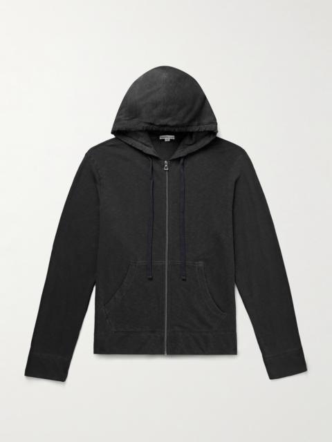 JAMES PERSE Garment-Dyed Cotton-Jersey Zip-Up Hoodie