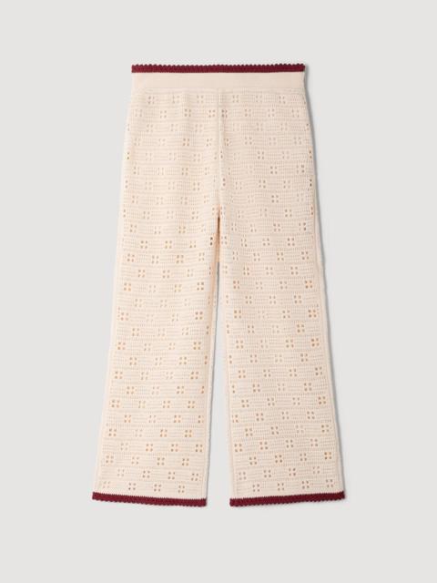 Sandro CROCHET-LOOK KNIT TROUSERS