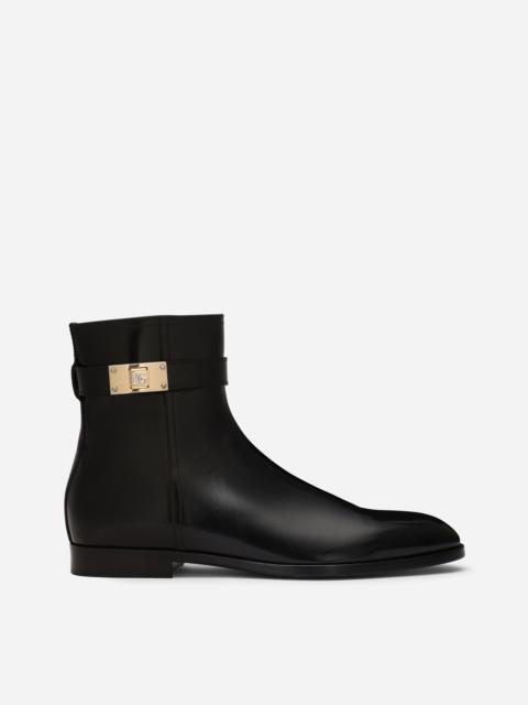 Brushed calfskin ankle boots