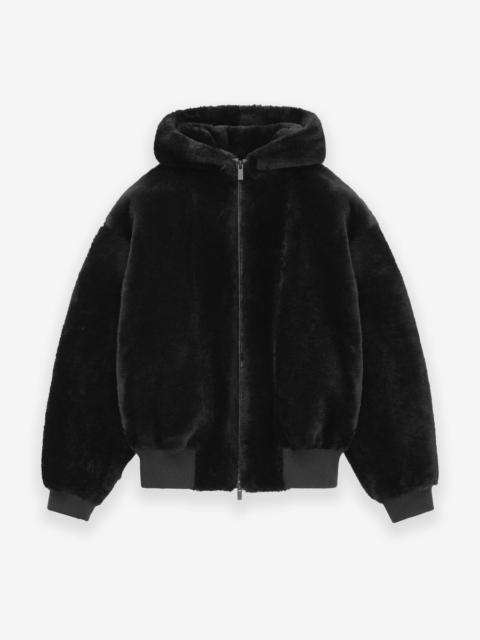 Shearling Hooded Bomber