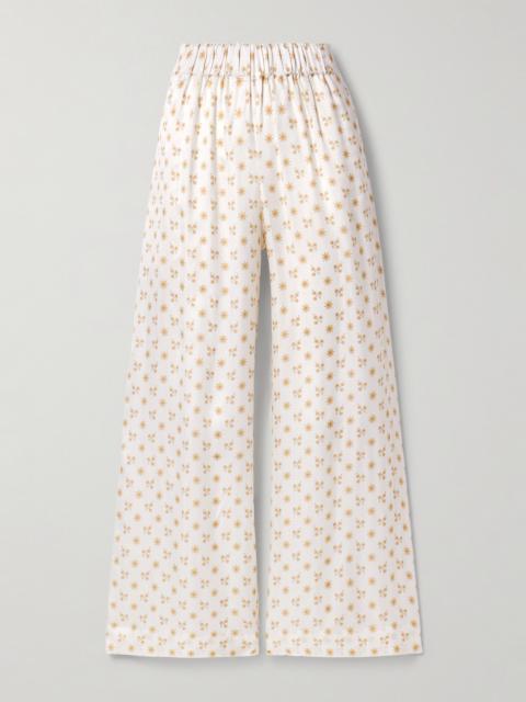 LIBEROWE Floral-print Twill Wide-leg Pants