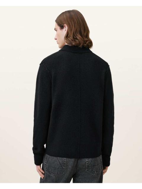 ALLSAINTS STATTEN LONG SLEEVE RAMSKULL POLO SWEATER