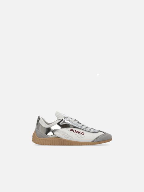 PINKO KNIT LOW-TOP SNEAKERS WITH MIRROR-FINISH INSERTS