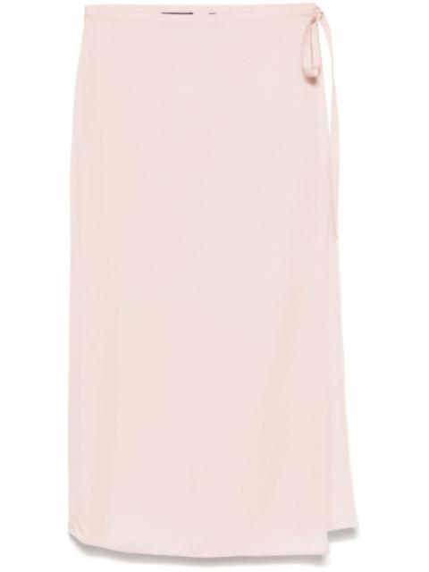 Theory wrap-design midi skirt