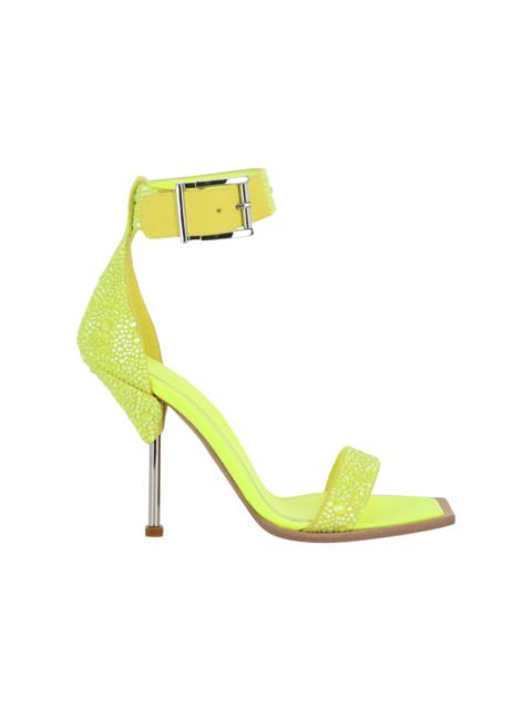 Alexander McQueen Alexander McQueen Crystal Embellished Heel Sandals Yellow Silver (Women's)