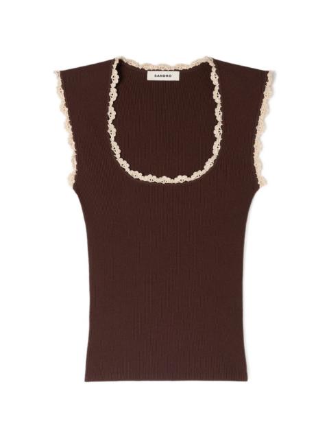Sandro lace-trim top