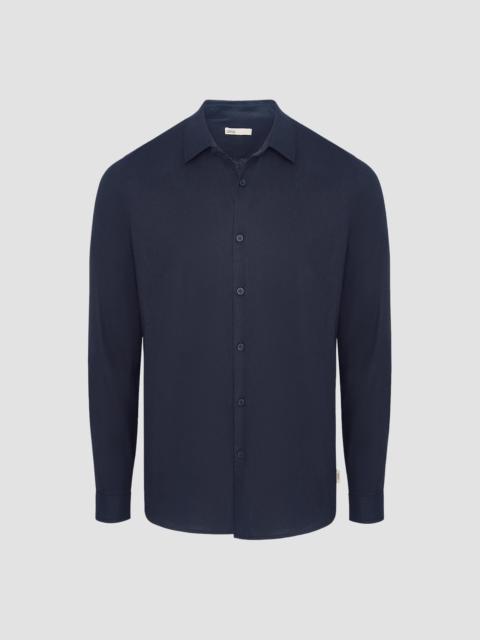onia Men's Stretch Linen-Blend Shirt - Midnight