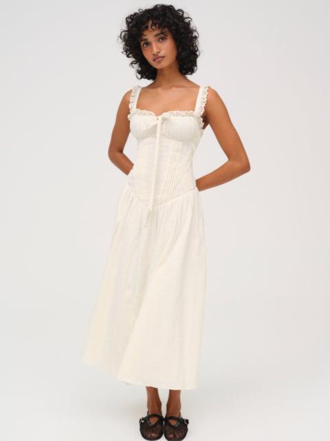 For Love & Lemons Baby Daisy Poplin Midi Dress