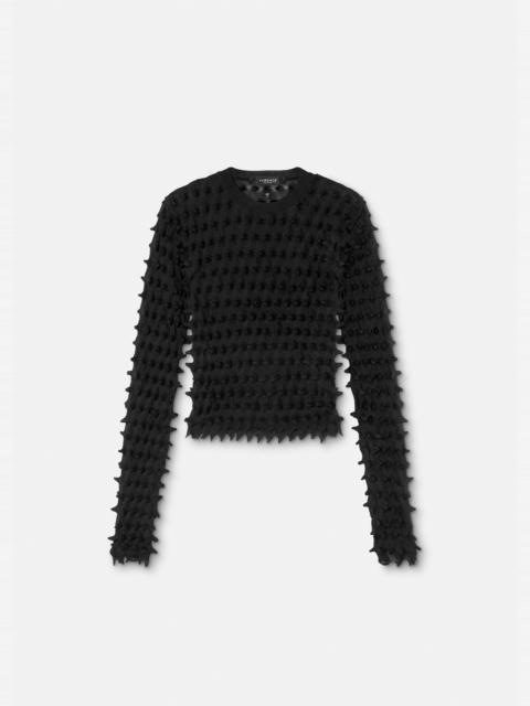 VERSACE Spiked Textured Sweater