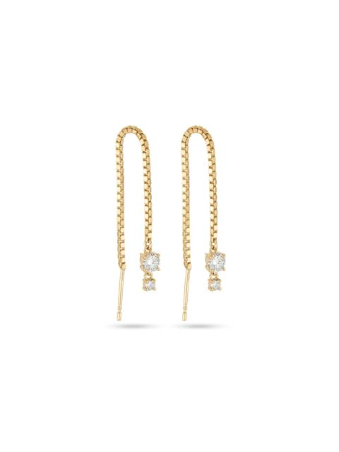 STONE AND STRAND Diamond Block Chain Drop Earring