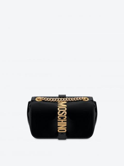 MOSCHINO BELT PATENT LEATHER SHOULDER BAG