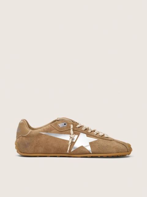Golden Goose Men's Marathon Speed with tobacco suede upper and silver star