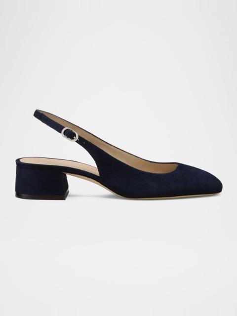 Stuart Weitzman Maeve Suede Slingback Ballerina Pumps