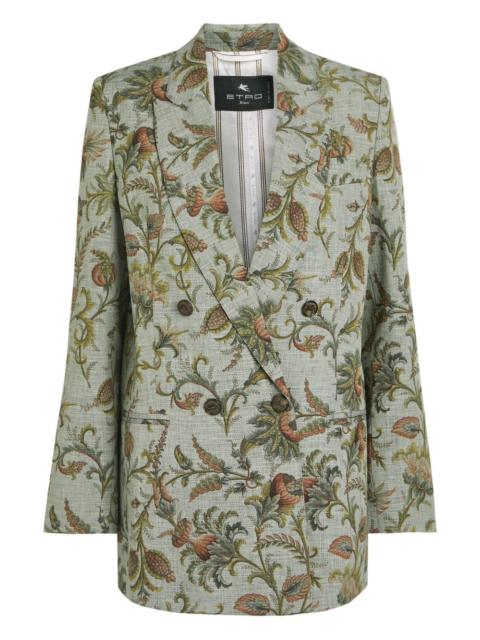 Etro floral print double-breasted jacket