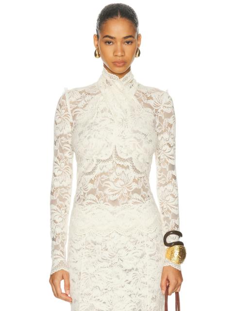 rabanne Turtleneck Lace Top