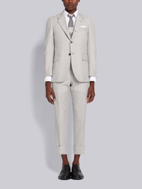 Thom Browne Grey Cashmere Seersucker Wide Lapel Suit