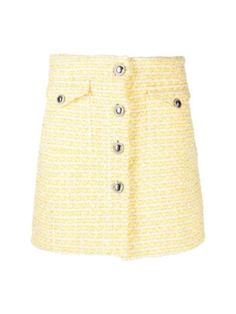 tweed button-up skirt