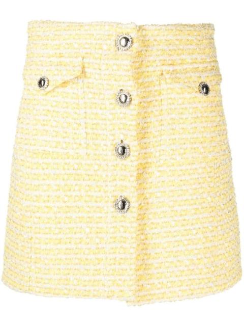 tweed button-up skirt