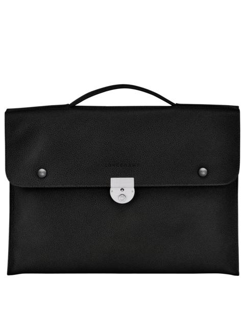 Longchamp Le Foulonné S Briefcase Black - Leather
