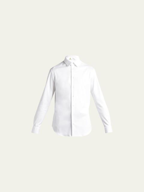 GIORGIO ARMANI Men's Stretch Jersey Sport Shirt, Off White