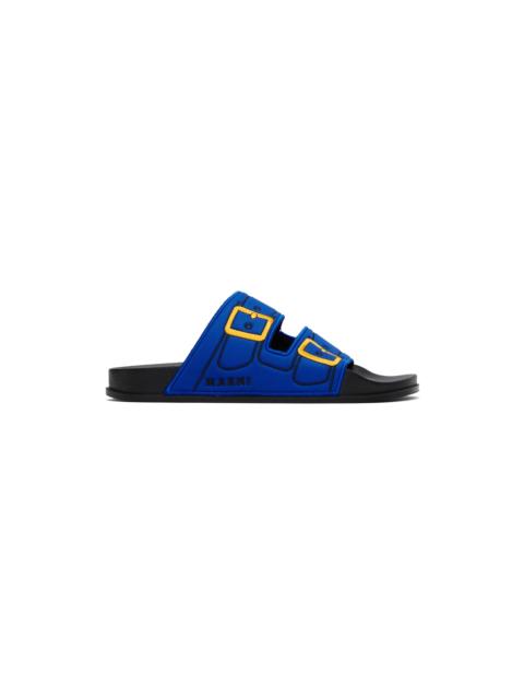 Marni Blue Trompe L'œil Slides