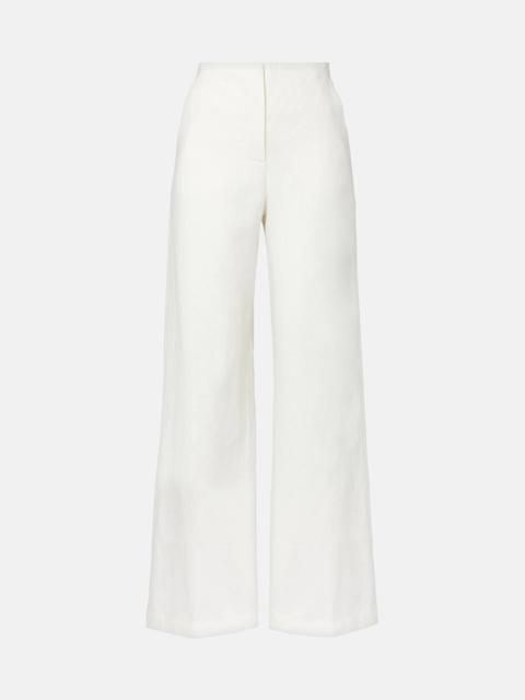 FAITHFULL High-rise linen wide-leg pants