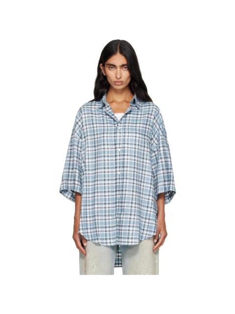 Acne Studios Blue Checked Flannel Shirt
