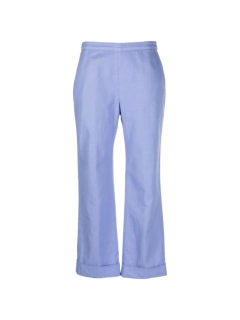 turn-up hem cropped trousers