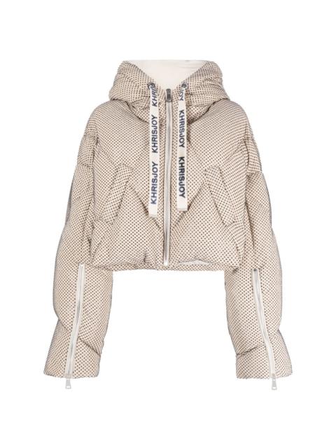 rhinestone-embellished padded jacket