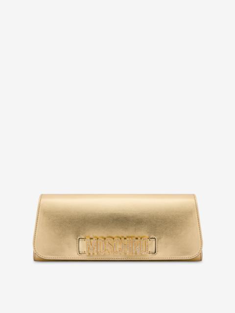 Moschino CRYSTAL LETTERING LOGO FOILED MAXI CLUTCH