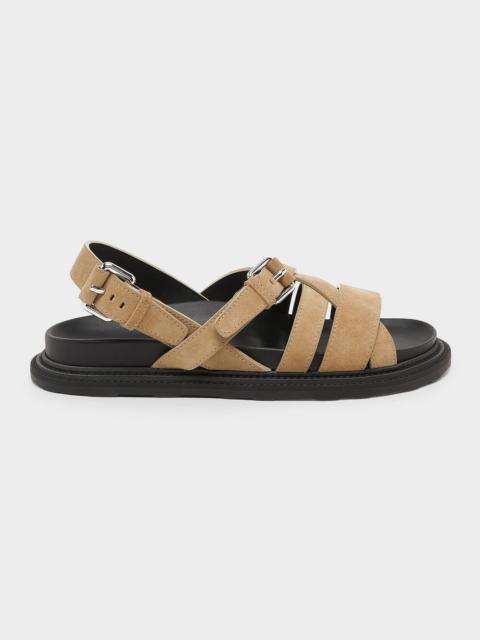 Moschino Men's M Suede & Leather Sandals