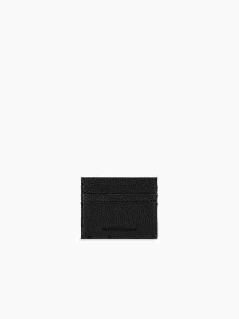 EMPORIO ARMANI Tumbled leather card holder