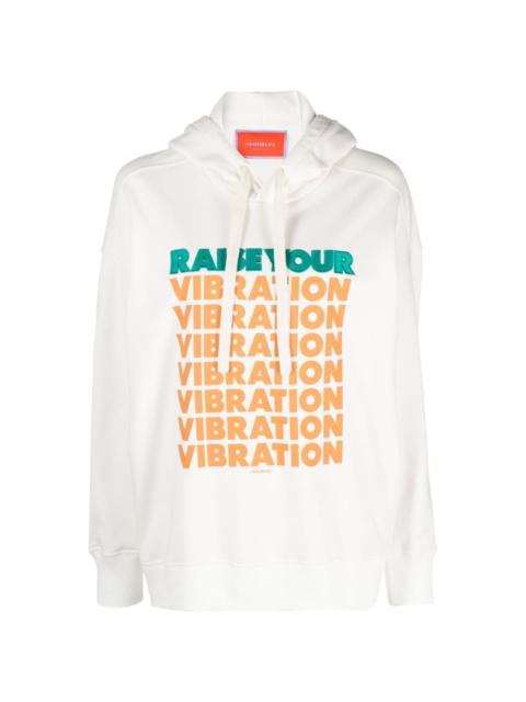 Discman slogan-print cotton hoodie