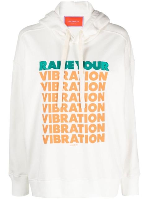 La DoubleJ Discman slogan-print cotton hoodie