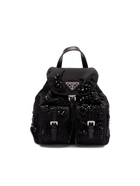 Prada enamel triangle-logo backpack