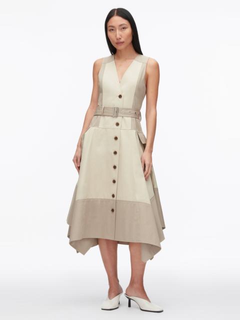 3.1 Phillip Lim Patchwork Sleeveless Belted Utility Dress