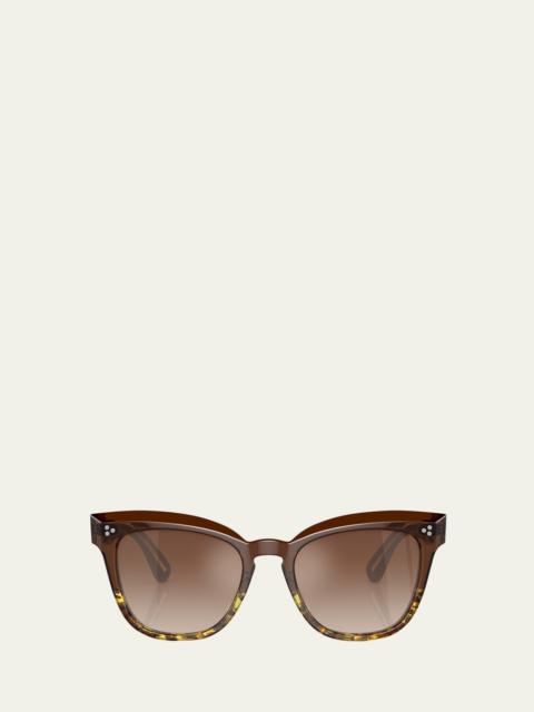 Oliver Peoples Beveled Acetate & Plastic Butterfly Sunglasses