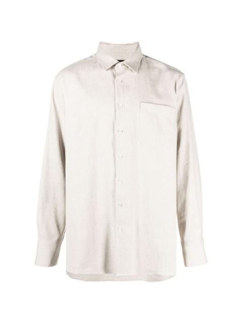 button-up cotton-linen shirt