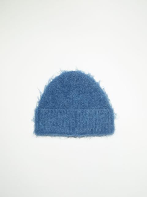 Wool mohair beanie - Denim blue