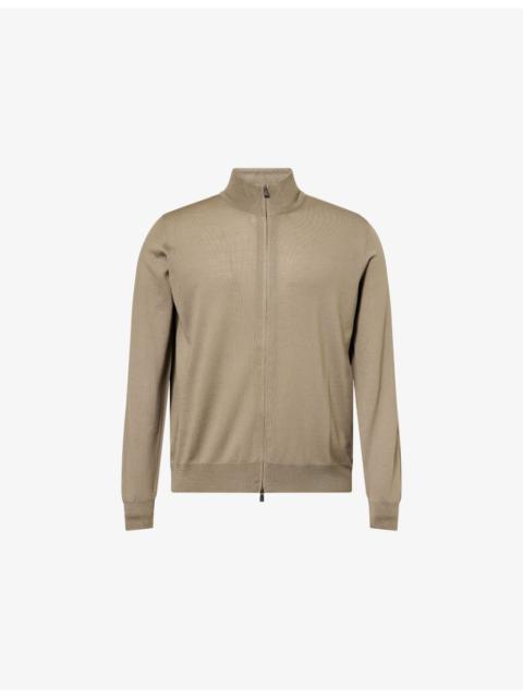 CORNELIANI Funnel-Neck Zip-Up Wool Jumper