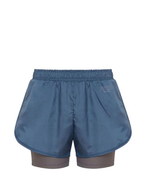 Moschino logo-print layered shorts