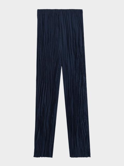 SIGNIFICANT OTHER Lilian Pleated Wide-Leg Satin Pants