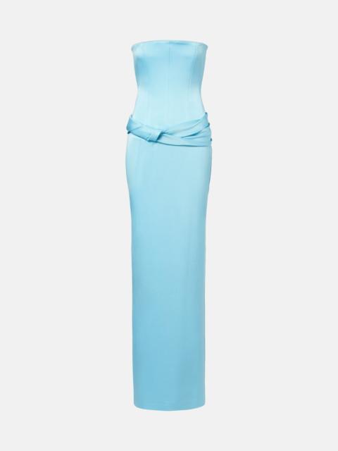 ALEX PERRY Crêpe satin bustier gown
