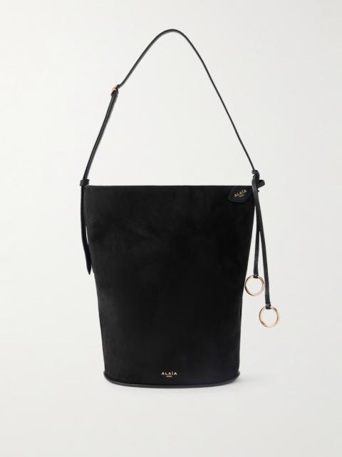 Alaïa Leather-trimmed Suede Tote