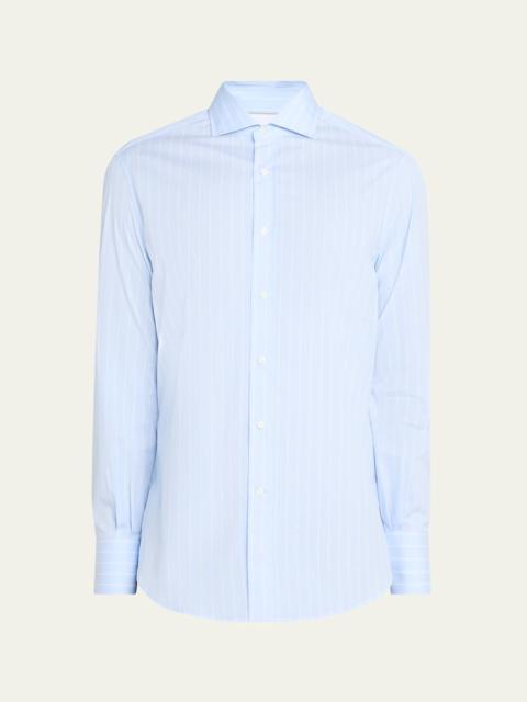 Brunello Cucinelli Men's Pinstripe Cotton Button-Down Shirt