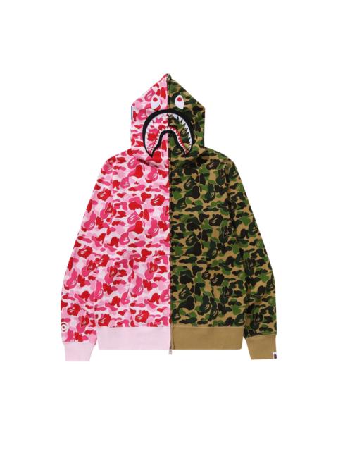 A BATHING APE® BAPE ABC Camo Crazy Shark Full Zip Hoodie 'Pink/Green'