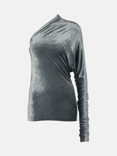 Rick Owens Diana one-shoulder velvet top