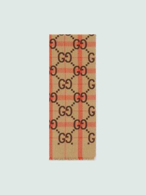 GUCCI GG jacquard wool scarf